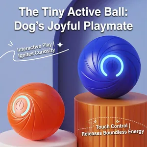 Palla Giocattolo Per Cani Interattiva Intelligente Rotolamento Automatico Salto Luci LED Ricaricabile ABS TPR