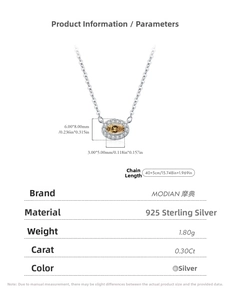 Detailed size parameters of 925 sterling silver necklace with oval amber stone