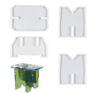 Set di stampi in silicone per creare sgabelli in resina con parti quadrate e tonde