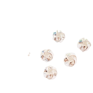 Cinco pequeñas cuentas espaciadoras huecas de bola tejida plateada para joyería DIY