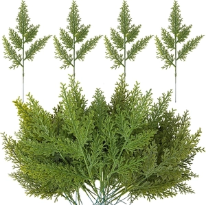 Artificial Pine Needle Branch Greenery Stem PE Plastic Cypress Leaves For DIY Christmas Tree Wreath Holiday Decoration