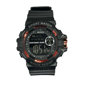 Montre de sport numérique noire avec affichage lumineux et étanchéité pour étudiants