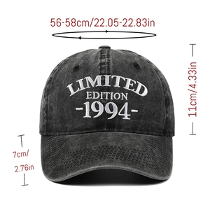 Limited Edition 1994 embroidered washed cotton baseball cap with size dimensions