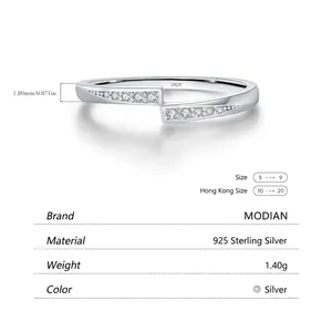Minimalist S925 sterling silver crisscross ring with zircons for women, 1.8mm band