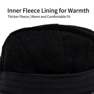 Classic black newsboy cap with thick warm fleece lining for cold winter seasons