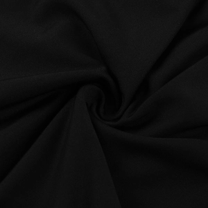 Macro detail of high-quality black fabric texture with soft spiral folds and fine weave
