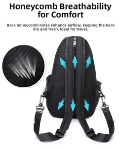 Détail du rembourrage en maille alvéolée respirante du sac de poitrine pour l'aération