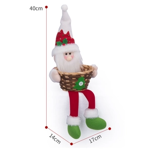 Christmas Santa gnome candy basket with dimensions 40x17x14cm for holiday table decoration