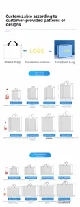 Detailed size chart for white paper gift bags in various horizontal and vertical dimensions