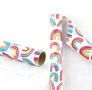 Detail von 80g Aquarell-Regenbogen-Geschenkpapierrolle für festliche Verpackungen