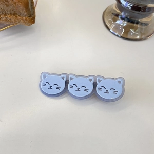 Cute Korean style light blue cartoon cat hair clips for women and girls daily accessories