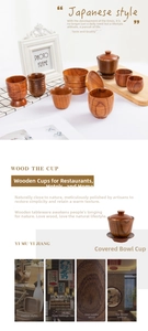 Macro view of natural wild jujube wood tea cup with exquisite Japanese style grain details