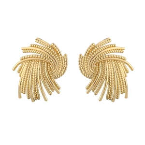 Orecchini a goccia placcati oro 18 carati con design a trama ritorta a raggiera