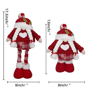 Plush Christmas gnomes in two sizes with dimensions 33cm and 45cm for festive decor