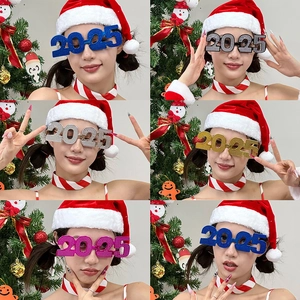 Sparkly 2025 New Year party glasses in multiple colors for festive holiday celebrations