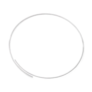 Minimalist silver stainless steel neck collar ring with sleek metallic finish on white background