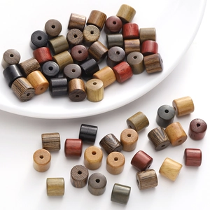 Natural sandalwood cylindrical beads for DIY jewelry making in various wood tones