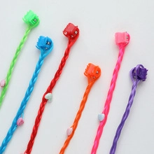 Colorful braided hair extensions for girls with heart-shaped clips in six vibrant colors