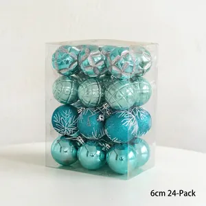 Shatterproof Plastic Christmas Balls Set Electroplated Painted Snowflake Pattern Hanging Ornaments For Christmas Tree Decoration Party Home Holiday Decor