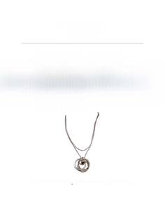 Detail of copper zircon pendant necklace with 76.5cm chain length and 14.4g weight