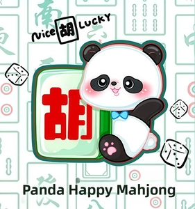 Cute panda with mahjong tile illustration sticker for home and office desktop decoration