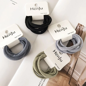 6-pack of high elasticity seamless hair ties in assorted Morandi colors on card