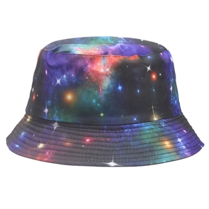 Chapeau bob réversible pour femme avec imprimé galaxie coloré et protection solaire été