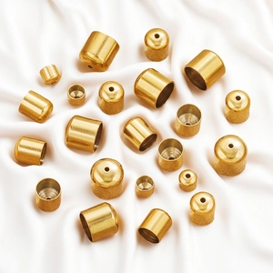 Embouts de cordon cylindriques dorés en acier inoxydable pour création de bijoux DIY