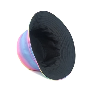 Double-sided rainbow gradient and black bucket hat for sun protection and outdoor travel