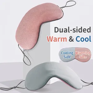 Sleeping Eye Mask Double Sided Blackout Breathable Adjustable Strap Cool Warm Dual Use Soft Satin Mesh Bowknot Decor