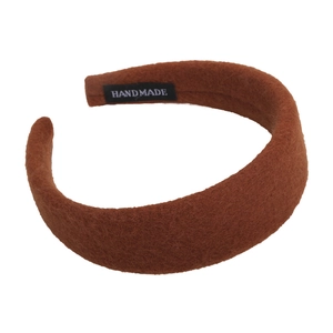 Brown handmade wool felt headband with elegant French style and soft texture