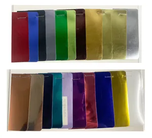 Macro detail of multi-color PET laser heat transfer material with metallic finish
