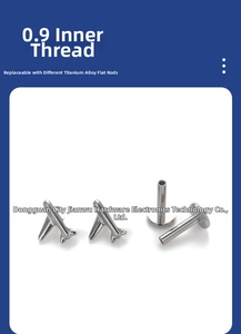 Macro detail of 0.9mm internal thread aircraft stud earring made of G23 titanium alloy