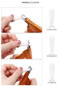 Guide for U-shaped nail clipper showing concave, straight and convex cutting styles