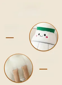 Detailed close-up of badminton plush toy featuring fine electric embroidery and corduroy fabric