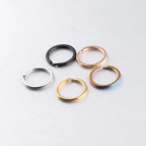 Flat stainless steel split key rings in five finishes including gold and rainbow