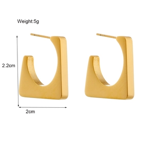 Minimalistische goldene geometrische Creolen mit poliertem Finish und eckigem Design
