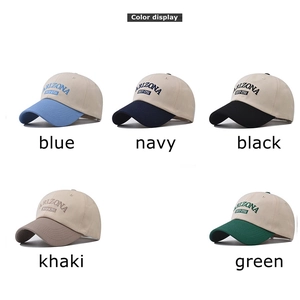 Retro Arizona embroidered baseball cap in blue navy black khaki and green color options