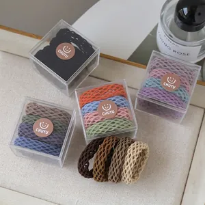 Seamless High Elasticity Mesh Hair Ties Nylon Honeycomb Ponytail Holders Simple Elegant Scrunchies For Women Daily Wear