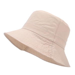 Waterproof candy-colored beige bucket hat in breathable nylon fabric for summer sun protection