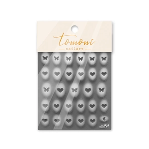 Tomoni butterfly nail stickers featuring gradient hollow designs and heart motifs
