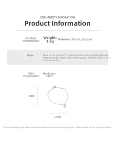 Détails du collier pendentif étoile en zircon avec chaîne de 44cm et largeur de 1,4cm