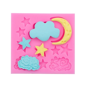 DIY silicone mold for clouds stars and moon shapes for resin chocolate and fondant crafts