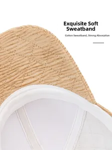 Detail of the soft cotton sweatband and premium corduroy texture on this baseball cap