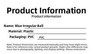Blue shaped Christmas ball ornament specifications with plastic material details