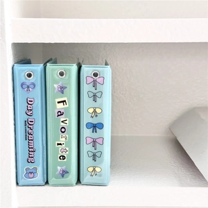 Cute cartoon rabbit and bear PVC photocard binder albums in blue and mint green