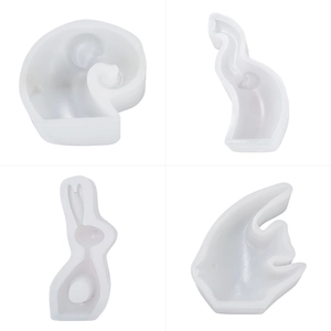 DIY silicone molds set featuring rabbit, elephant, and swan shapes for candles and soaps