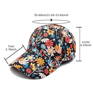 Casquette de baseball imprimé floral pour protection solaire d'été taille 55-60cm