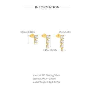 Detailed size comparison of S925 sterling silver evil eye stud earrings with zircon