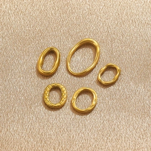 5-piece set of 18K gold-plated stainless steel irregular round jewelry DIY chain accessories